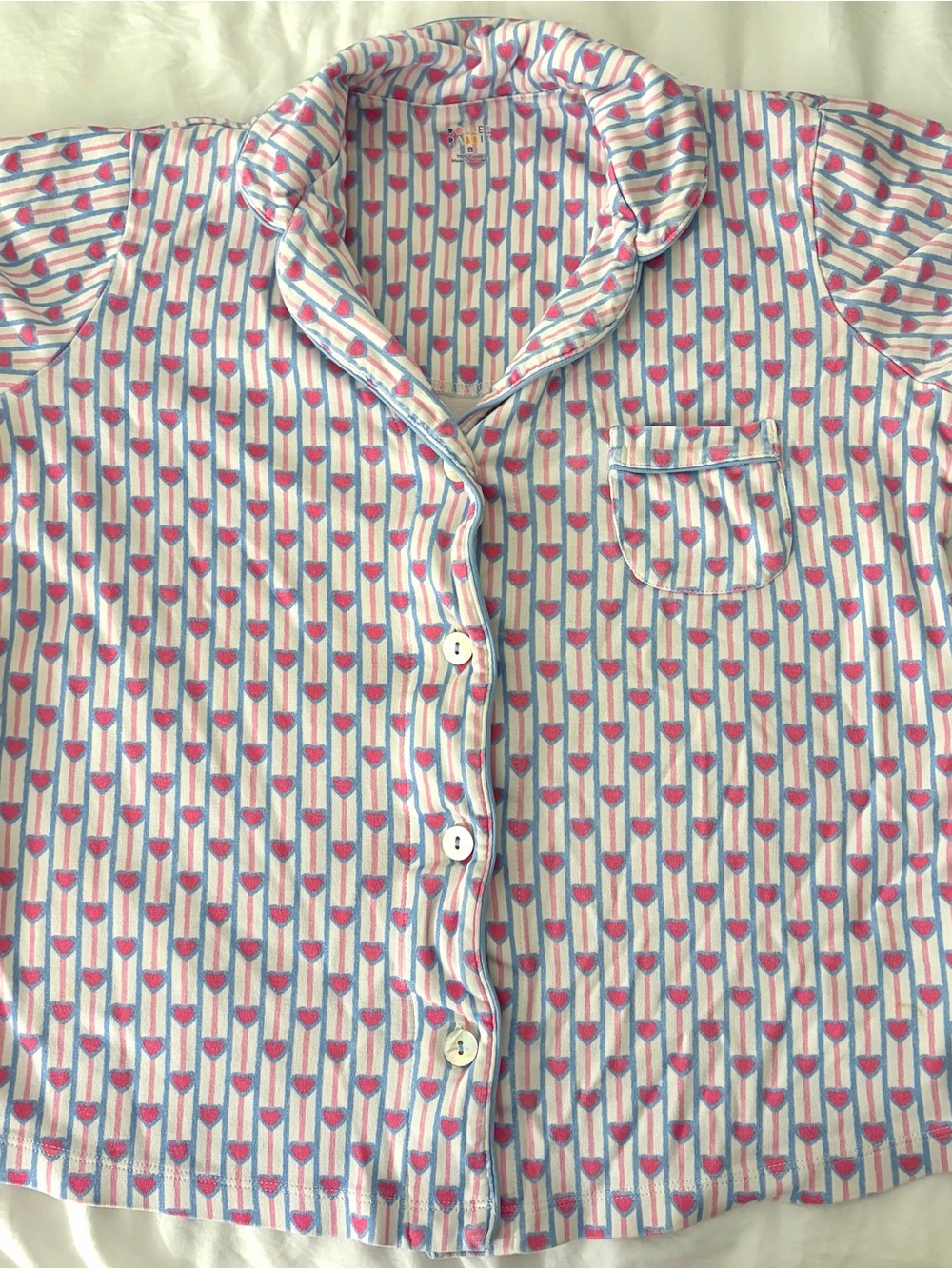 Roller Rabbit Pink & Blue Heart-Striped Cotton Top